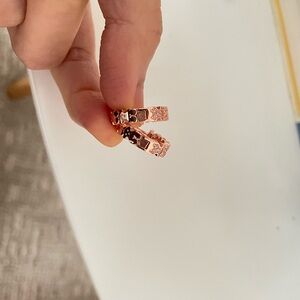 Tous Rose Gold Earrings with Dainty Design and Embedded Stones